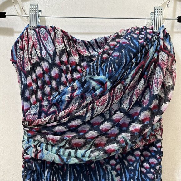 2/$30 Rampage Ruched Bodycon Strapless Mini Dress Size S Y2K Boho Hoco Western - Picture 6 of 15